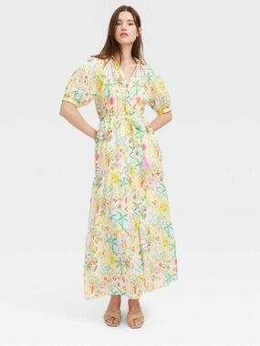 Roller Rabbit x Target Floral Tiered Maxi Dress in Pastel Multi